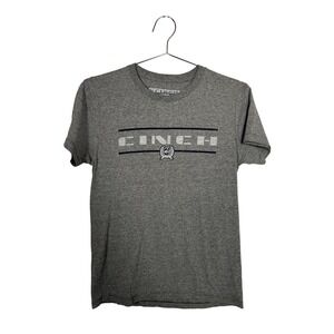 Cinch Gray Regular Fit T-Shirt Western Logo Graphic Cotton Blend Small